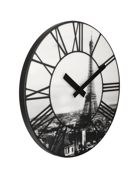 Zegar ścienny Nexttime ne-3004 śr. 39 cm, plastik, 3d, szary, #039;la ville #039;