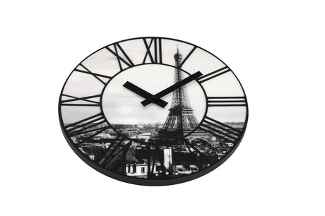 Zegar ścienny Nexttime ne-3004 śr. 39 cm, plastik, 3d, szary, #039;la ville #039;