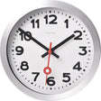 Stacja Nexttime – zegar ścienny, zegar stołowy – 19 cm – szczotkowane aluminium – biały