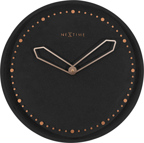 NeXtime NeXtime NE-3197ZW Zegar ścienny śr. 35 cm, żywica poliestrowa, kolor czarny
