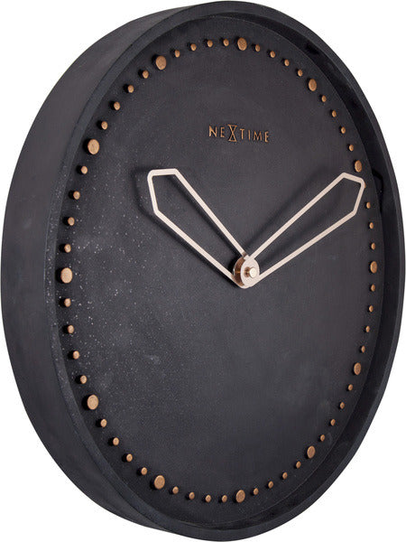 NeXtime NeXtime NE-3197ZW Zegar ścienny śr. 35 cm, żywica poliestrowa, kolor czarny