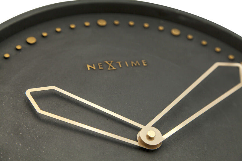 NeXtime NeXtime NE-3197ZW Zegar ścienny śr. 35 cm, żywica poliestrowa, kolor czarny
