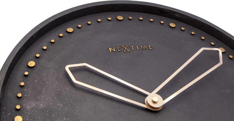 NeXtime NeXtime NE-3197ZW Zegar ścienny śr. 35 cm, żywica poliestrowa, kolor czarny