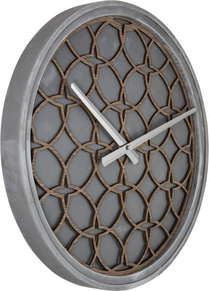 Zegar ścienny Nexttime ne-3212br śr. 39,5 cm, drewno żywiczne, szare