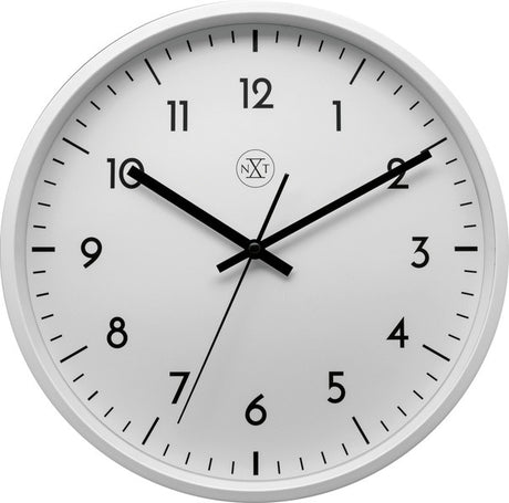 Nexttime nxt easy big – zegar ścienny – 30 cm – plastik – biały – cichy