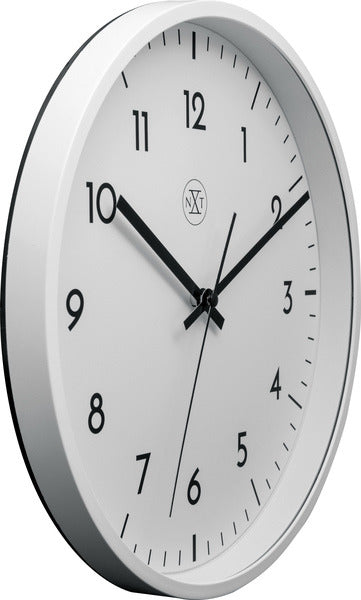 Nexttime nxt easy big – zegar ścienny – 30 cm – plastik – biały – cichy