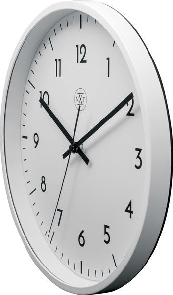 Nexttime nxt easy big – zegar ścienny – 30 cm – plastik – biały – cichy