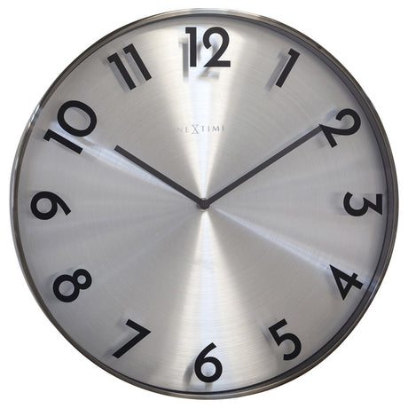 Metalowy zegar ścienny Nextime ne-3289gs - 40cm - cichy zegar - metal - odbicie