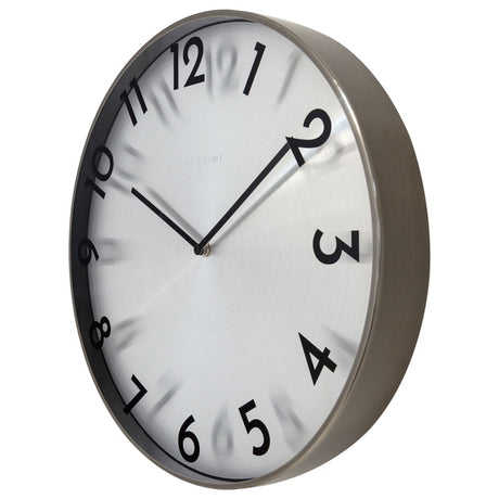 Metalowy zegar ścienny Nextime ne-3289gs - 40cm - cichy zegar - metal - odbicie