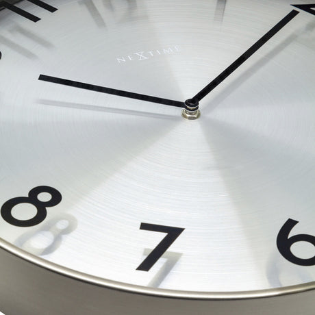 Metalowy zegar ścienny Nextime ne-3289gs - 40cm - cichy zegar - metal - odbicie