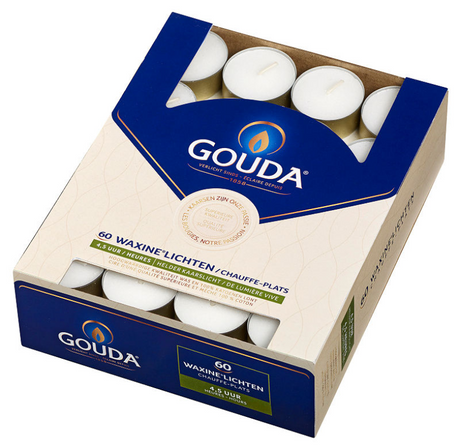 Podgrzewacz Gouda 4,5 godziny, pudełko po 60 sztuk, białe
