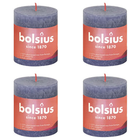 Bolsius Bolsius Stollen Shine 4 St Rustic 80x68 mm Zmierzch Blue