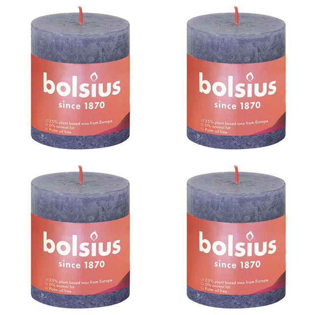 Bolsius Bolsius Stollen Shine 4 St Rustic 80x68 mm Zmierzch Blue