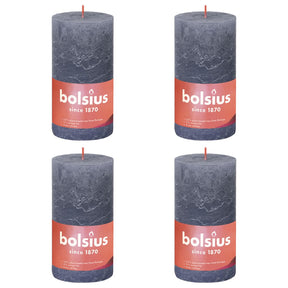 Bolsius Bolsius Stollen Shine 4 ST Rustic 130x68 mm Zmierzch Blue