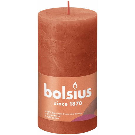 Świeca okrągła Bolsius rustykalna 13x6,8 cm ziemista pomarańcza