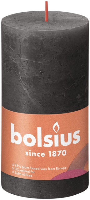 Rustykalna świeca okrągła Bolsius 130 68 burzowo-szary-szary