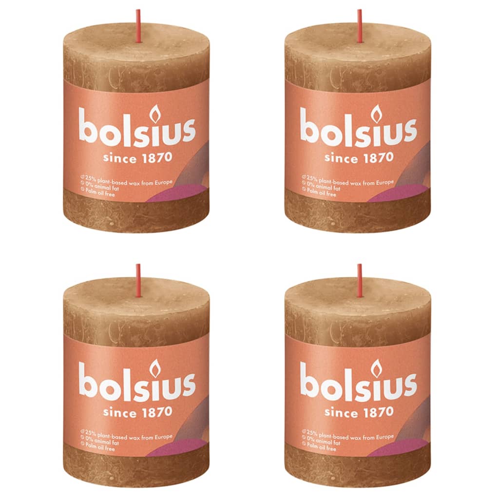 Bolsius Bolsius Stollen Shine 4 ST Rustic 80x68 mm przyprawowy brąz