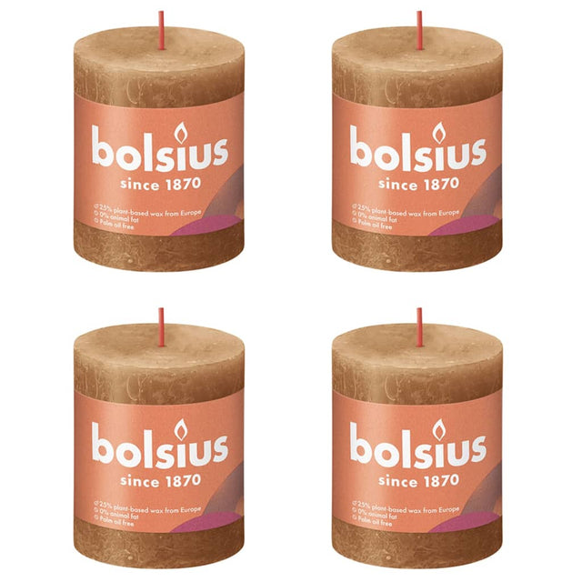 Bolsius Bolsius Stollen Shine 4 ST Rustic 80x68 mm przyprawowy brąz