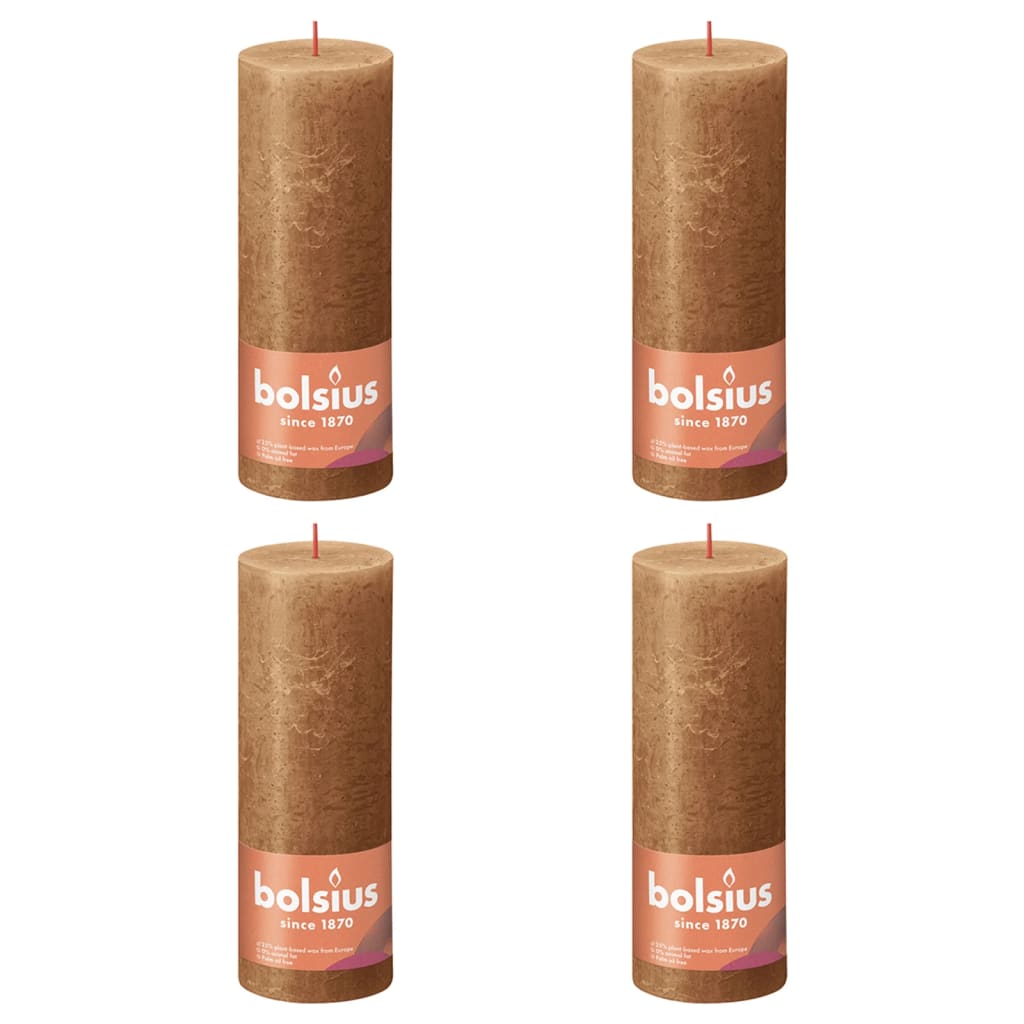 Bolsius Bolsius Stollen Shine 4 St Rustiek 190x68 mm przyprawowy brąz