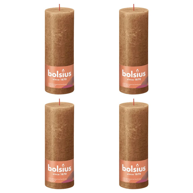 Bolsius Bolsius Stollen Shine 4 St Rustiek 190x68 mm przyprawowy brąz