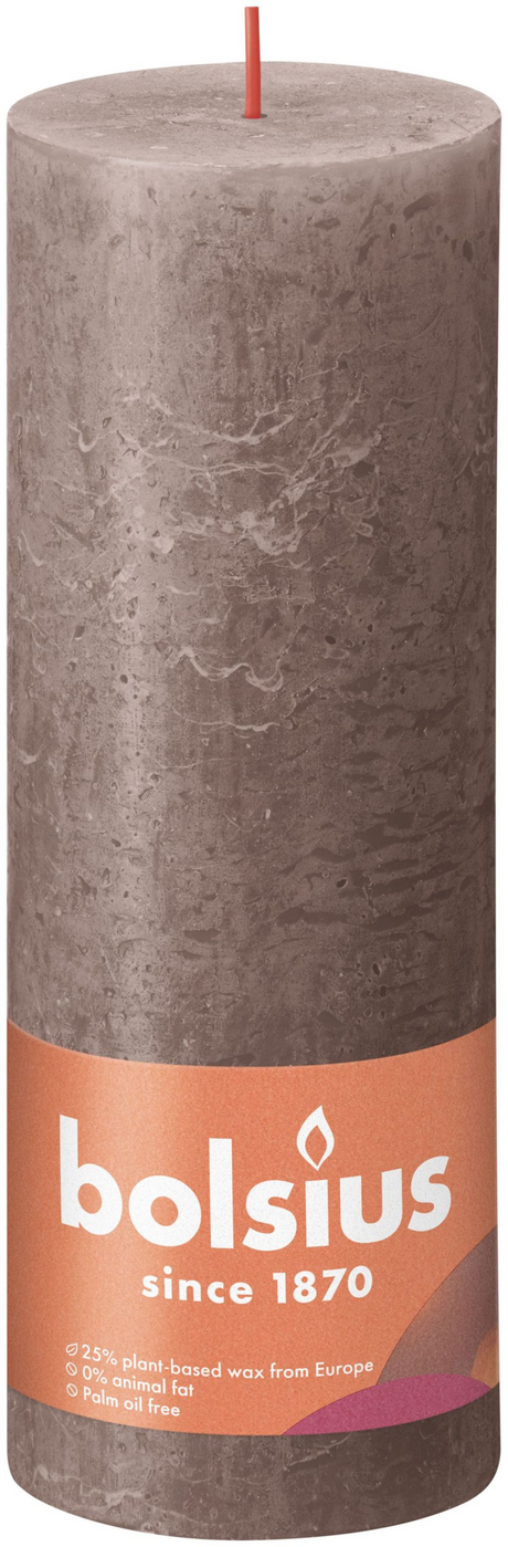Świeca okrągła Bolsius Shine z kolekcji rustykalnej 190 68 rustykalna taupe