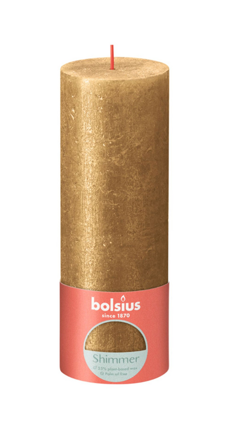 Świeca rustykalna Bolsius 190 68 złota