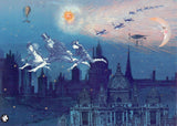 Prentbriefkaart cd01: night flight. 6 st