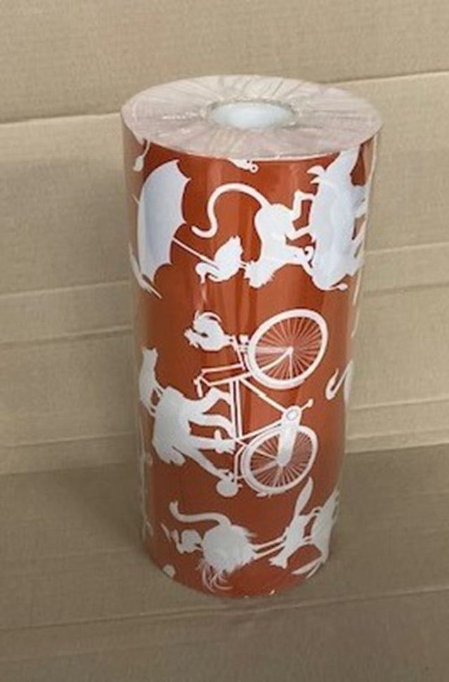 Rol kadopapier stapeldieren oranje 30 cm