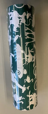 Rol kadopapier stapeldieren groen- 30 cm