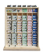 Lege display voor handdraaimuziekjes.