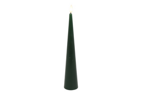 Countryfield led kegelkaars rustiek 5x5x29cm - d.groen