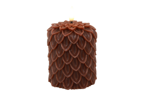 Countryfield dennen kaars s 8,5x8,5x10cm - bordeaux