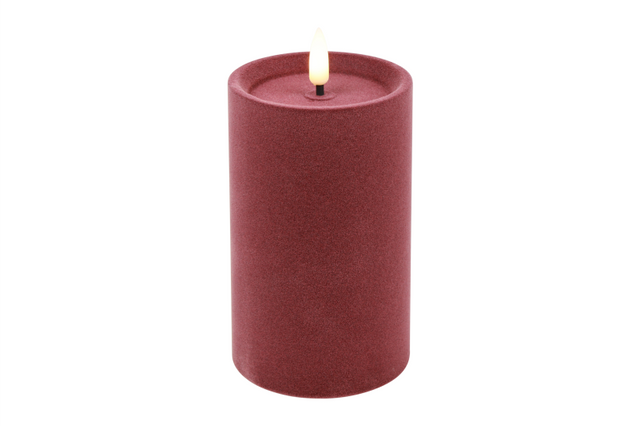 Countryfield led stompkaars velvet l 7,5x7,5x12,5cm - roze