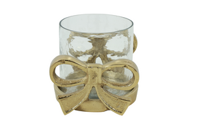 Countryfield kandelaar m strik darla s l9b13h10cm - goud