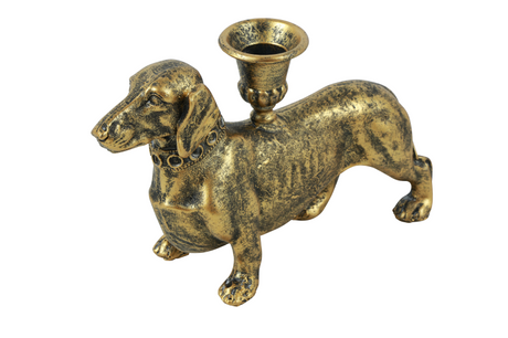Countryfield kandelaar teckel miki 19,5x7x12,5cm - goud
