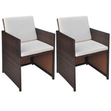 Vidaxl tuinstoelen 2 st met kussens poly rattan bruin