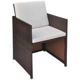 Vidaxl tuinstoelen 2 st met kussens poly rattan bruin