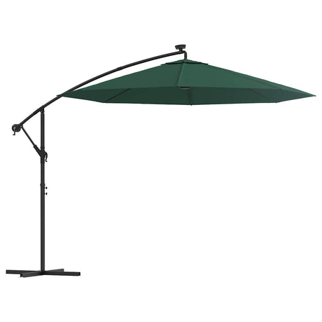 Vidaxl pływający parasol z oświetleniem LED i metalowym biegunem 300 cm zielonym