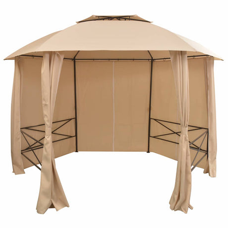 Vidaxl Garden Pavilion z zasłonami sześciokątne 360x265 cm