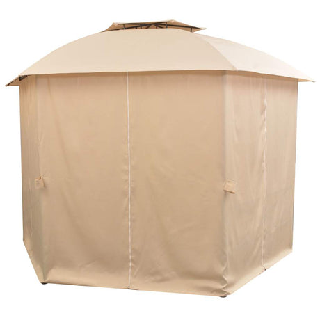 Vidaxl Garden Pavilion z zasłonami sześciokątne 360x265 cm