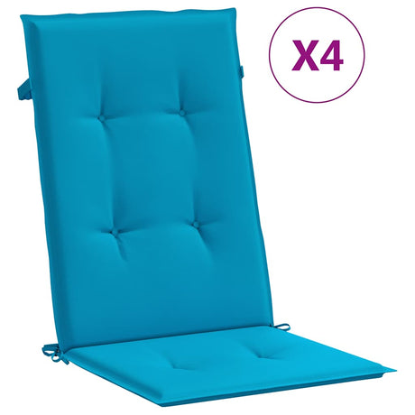 Vidaxl Garden Frea Poduszki 4 ST High Back 120x50x3 cm Tkanina niebieska