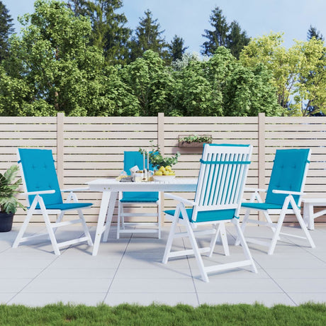 Vidaxl Garden Frea Poduszki 4 ST High Back 120x50x3 cm Tkanina niebieska