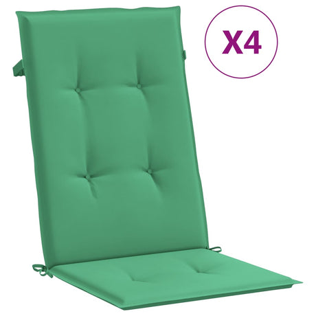 Vidaxl Garden krzesło Poduszki 4 ST High Back 120x50x3 cm tkanin zielony