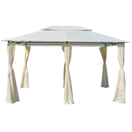 Vidaxl Garden Pavilion z zasłonami 4x3 m biały