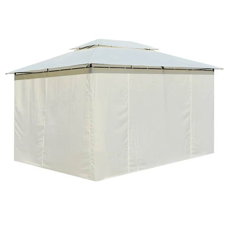 Vidaxl Garden Pavilion z zasłonami 4x3 m biały