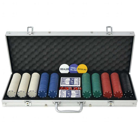 Zestaw pokerowy vidaxl z 500 wiórami aluminium
