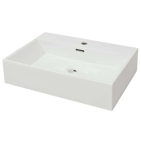 Vidaxl Washbasin z białym taphole 60,5x42,5x14,5 cm ceramiki
