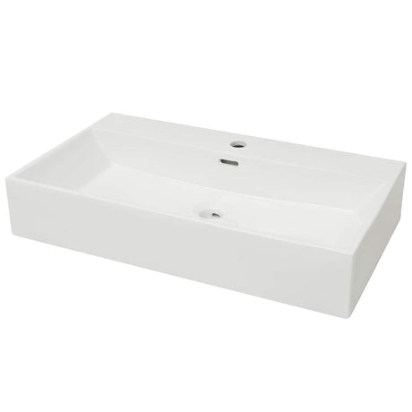 Vidaxl Washbasin z białym taphole 76x42.5x14.5 cm Muermiek