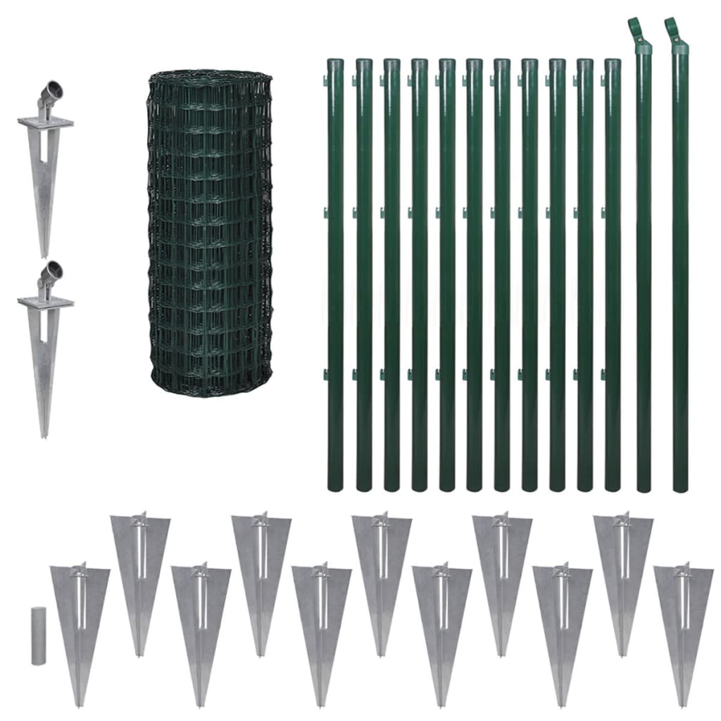 Vidaxl hek 25x1 m stal zielony