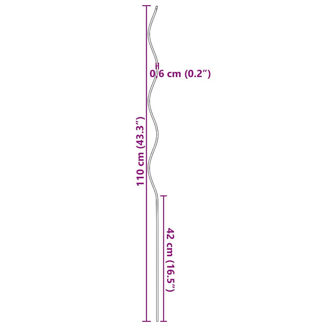 Vidaxl Plain Stick Spiral 110 cm ocynkowana stal 20 STS